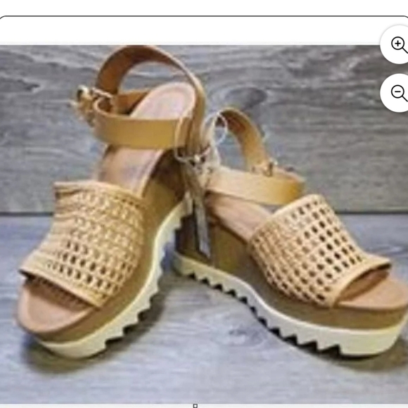 Universal Thread Alba Platform Memory Foam Heeled Sandals in Tan, US Women's 9 - Picture 3 of 9